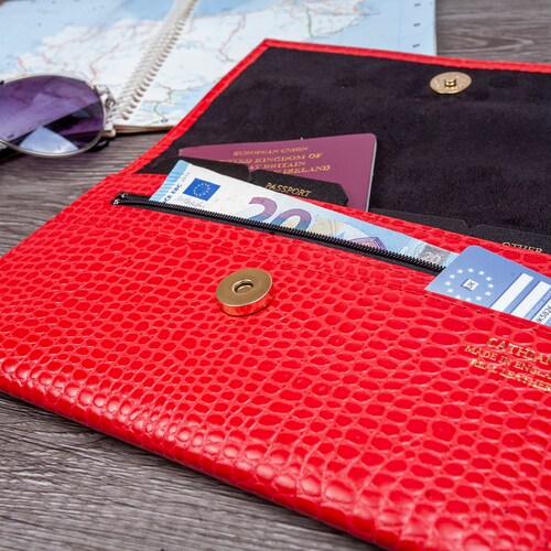 Personalised Leather Travel Wallet Etsy