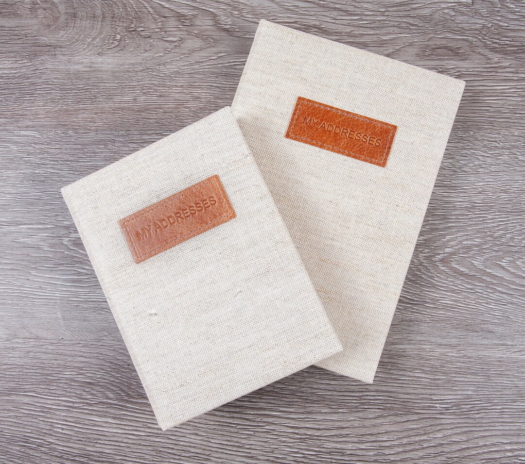 Linen Address Book A5 & A6.5 Size Contacts Book Etsy