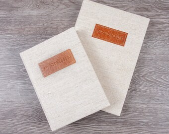 Linen Address Book A5 & A6.5 Size Contacts Book