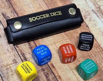 Soccer Dice Game with Black Leather Case: Made in England