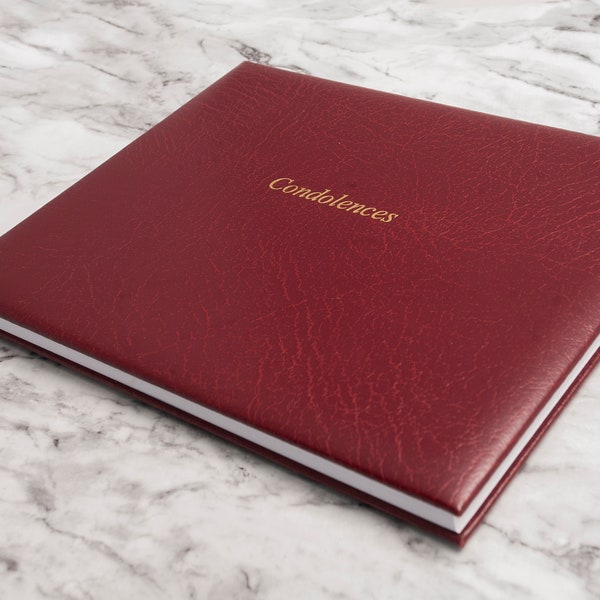 Condolence Book ,Memory Comments book, Bereavement Book, Guest book, Real Leather