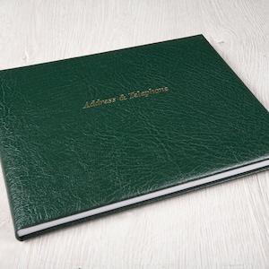 Address & Telephone Book, A5 / A4 Landscape Desk Address Book, Montana Grained Leather