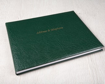 Montana Grained Leather Address Book: A4 Landscape Desk Organizer