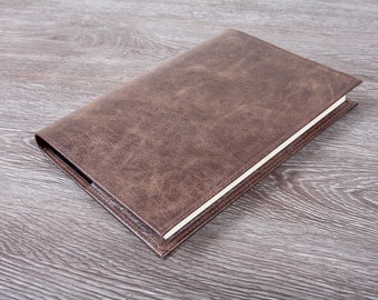 Rustic A5 Italian Leather Notebook Cover: Refillable Journal