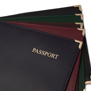 Deluxe Passport Holder Travel I.D Wallet Organizador Smooth Fincell Leather