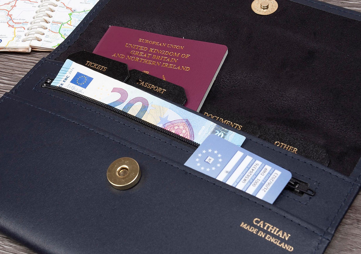 Deluxe Leather Travel Documents Wallet Travel Organizer Etsy UK