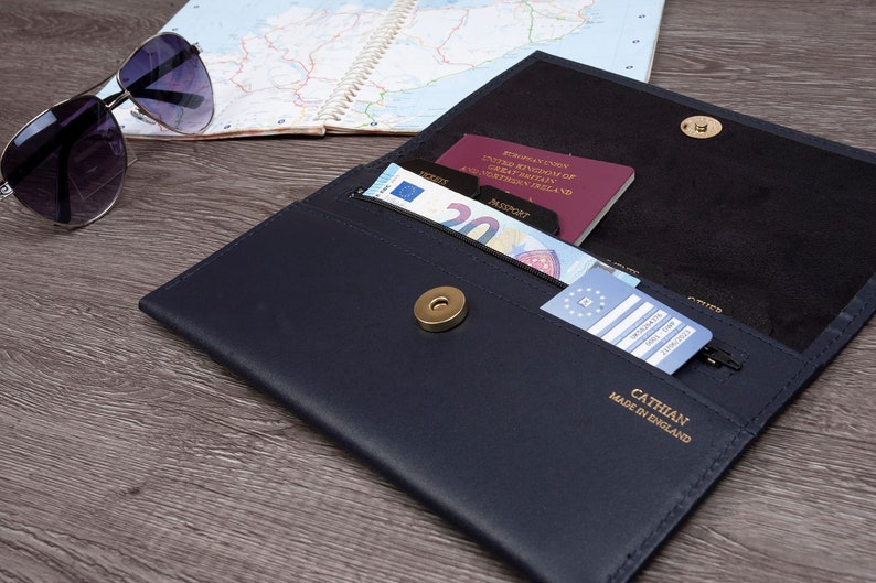 Deluxe Leather Travel Documents Wallet Travel Organizer Etsy