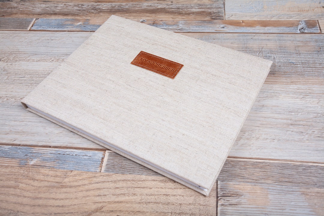 Linen Address & Telephone Book, Small and Large Format Landscape Desk