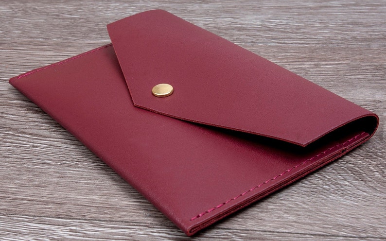 Deluxe Passport Holder Envelope Travel wallet I.D Wallet, Travel Documents Holder Smooth Fincell Leather image 3