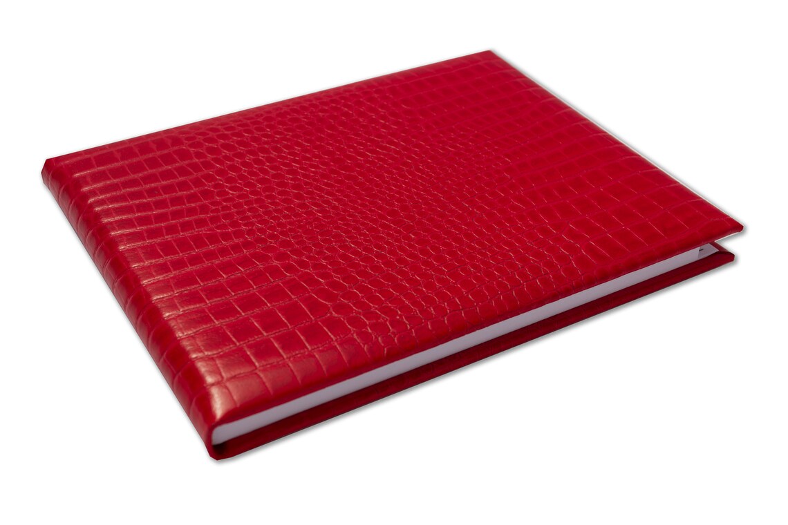 Real Leather Address Book A5 Landscape Desk Address Book Croc Etsy