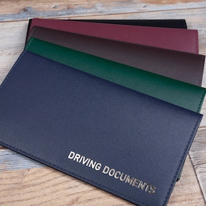 Cartera de cuero para carnet de conducir, portadocumentos, organizador de documentos de conducir