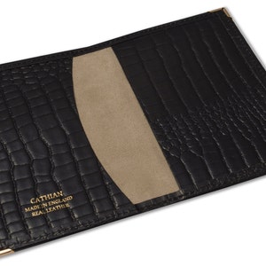 Deluxe Reisepasshülle, Reisepasshülle, Reisedokumente Brieftasche aus Leder in Krokoprägung