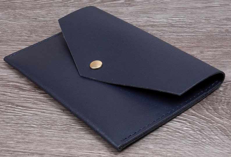 Deluxe Passport Holder Envelope Travel wallet I.D Wallet, Travel Documents Holder Smooth Fincell Leather image 4