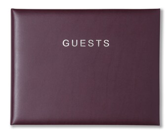 Italian Leather Guest Book: Handmade Visitor Comments Book