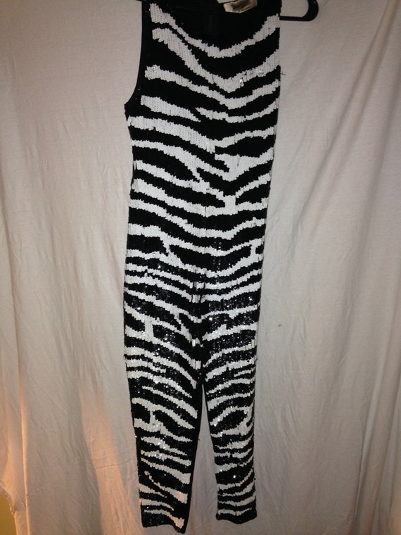 Jumpsuit - Zebra Print Sequin