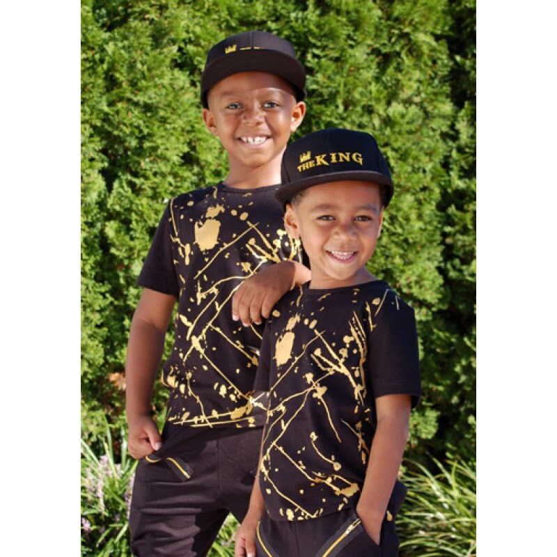 Gold Foil Printed Paint Splatter/ I AM 