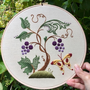 Crewel Kit Butterfly Harvest, Crewel Embroidery Kit Butterfly Harvest, Butterfly Crewel Kit, Crewelwork Embroidery Kit Butterfly Harvest