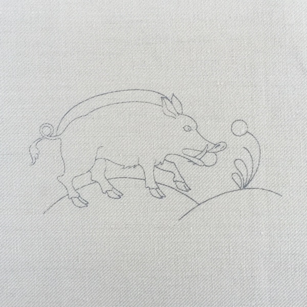 Heritage Range (Animals) Boar Printed Linen