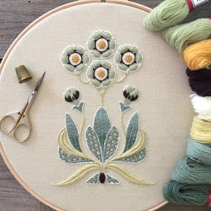 Crewel kit The Auricula Collector, Crewel Embroidery Kit The Auricula Collector, Crewelwork Embroidery Kit The Auricula Collector