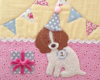 Hand Crafted Applique, Texile Art for Children "Molly's Birthday"