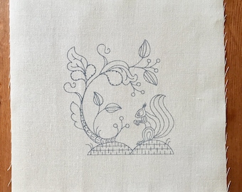 Printed Linen Twill An Autumnal Gathering