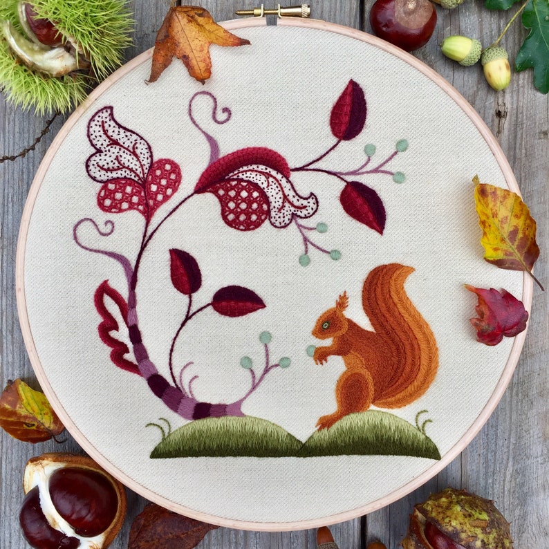 Crewel Work Embroidery Kit an Autumnal Etsy