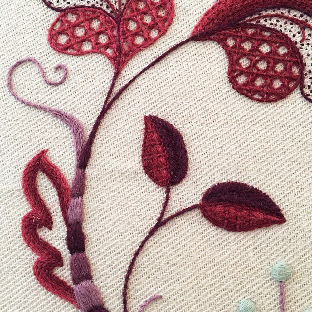 Crewel Embroidery Kit Hearts And Squirrels - Melbury Hill