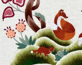 Kit De Broderie Crewel Vintage Charmin 0046 – FOREST FRIENDS – Lot De 4 Cadres Scellés