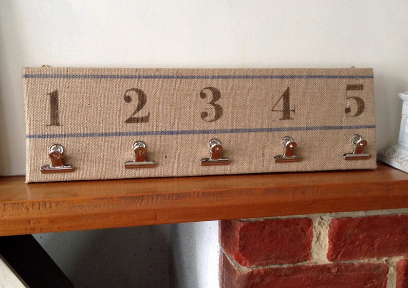 Hand Crafted Clip Board with French Industrial Numbers image 1