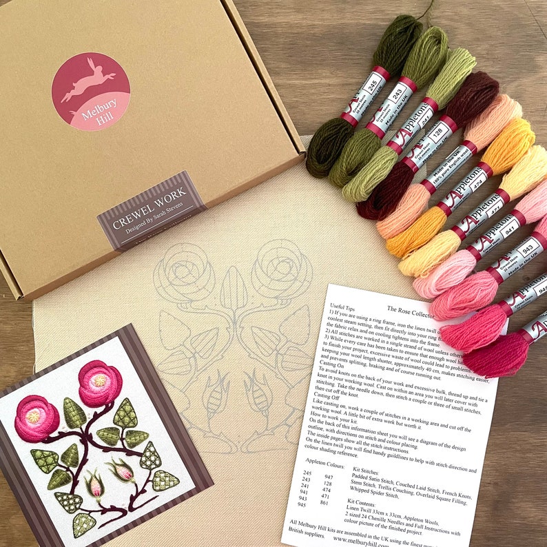 Crewel Kit the Rose Collector Crewel Embroidery Kit the Rose Etsy