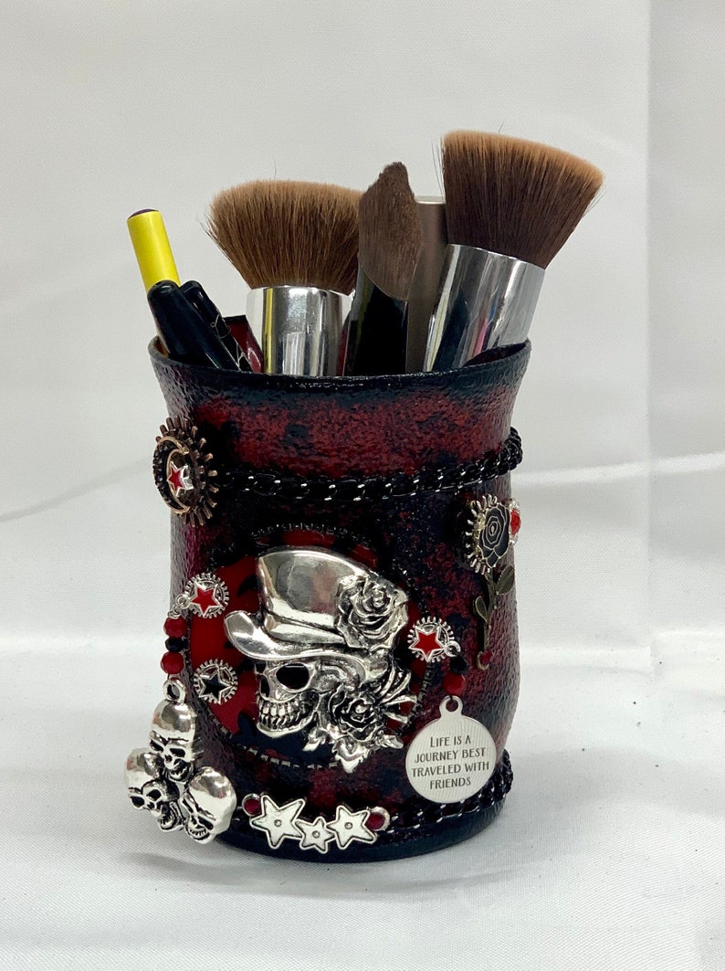 Goth Style Make Up Brush or Desk Organizer Gothic Make Up Etsy