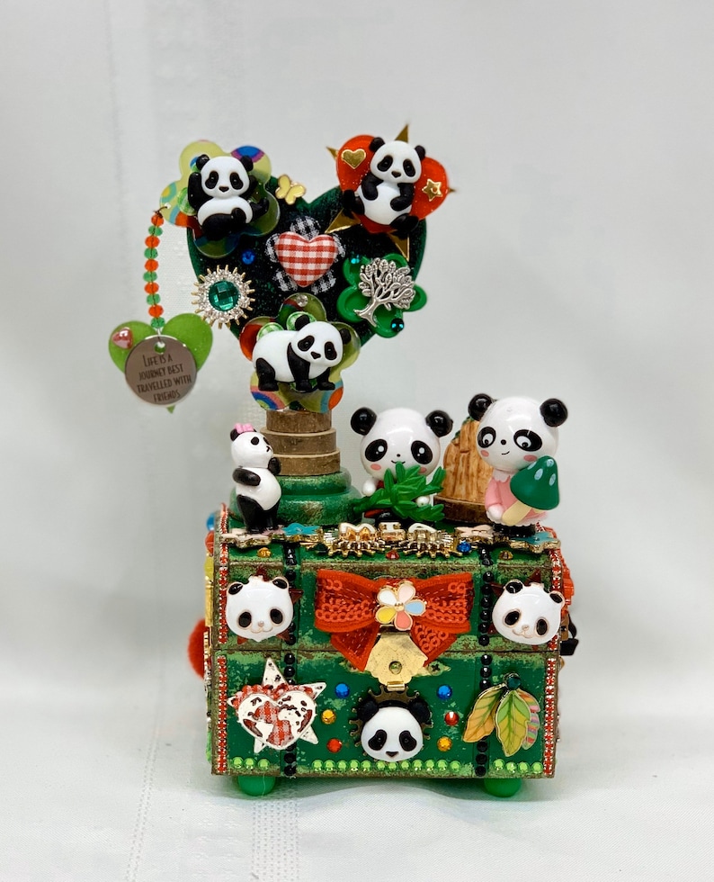 Unique Panda Gift Panda Decor Small Jewelry Box With Pandas Etsy