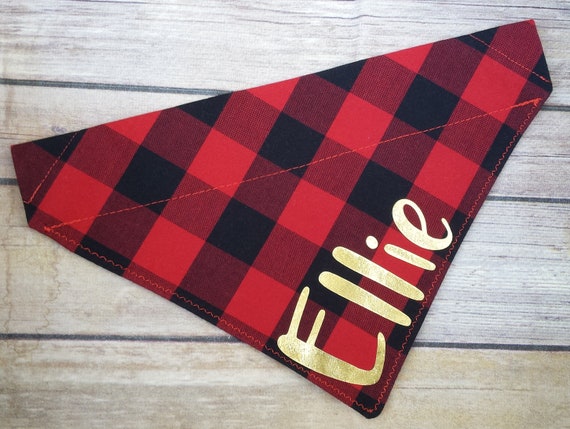 buffalo plaid dog scarf