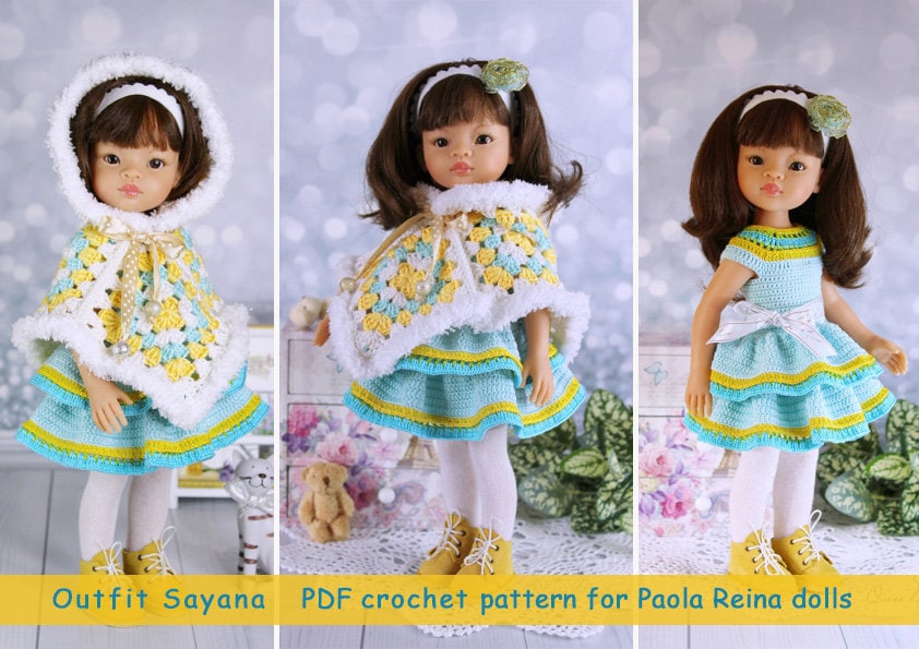 Paola Reina Doll Dress and Hooded Poncho Pattern