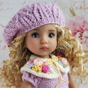 Doll Outfit: Dress, Beret, Collar & Petticoat - Fits Paola Reina 13&quot; Dolls