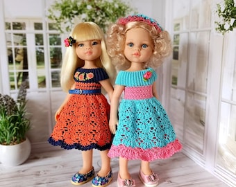 PDF crochet pattern " Anabel" for Paola Reina 13 " doll - Dress, Headband and Petticoat