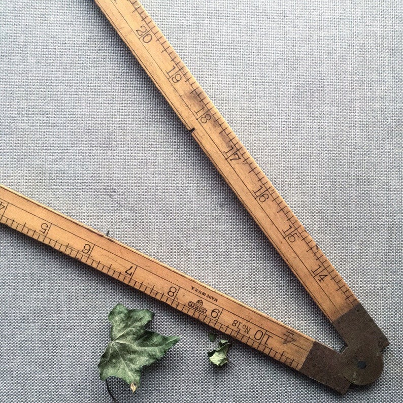Antique Stanley Folding Ruler No 18 Wooden Image 0