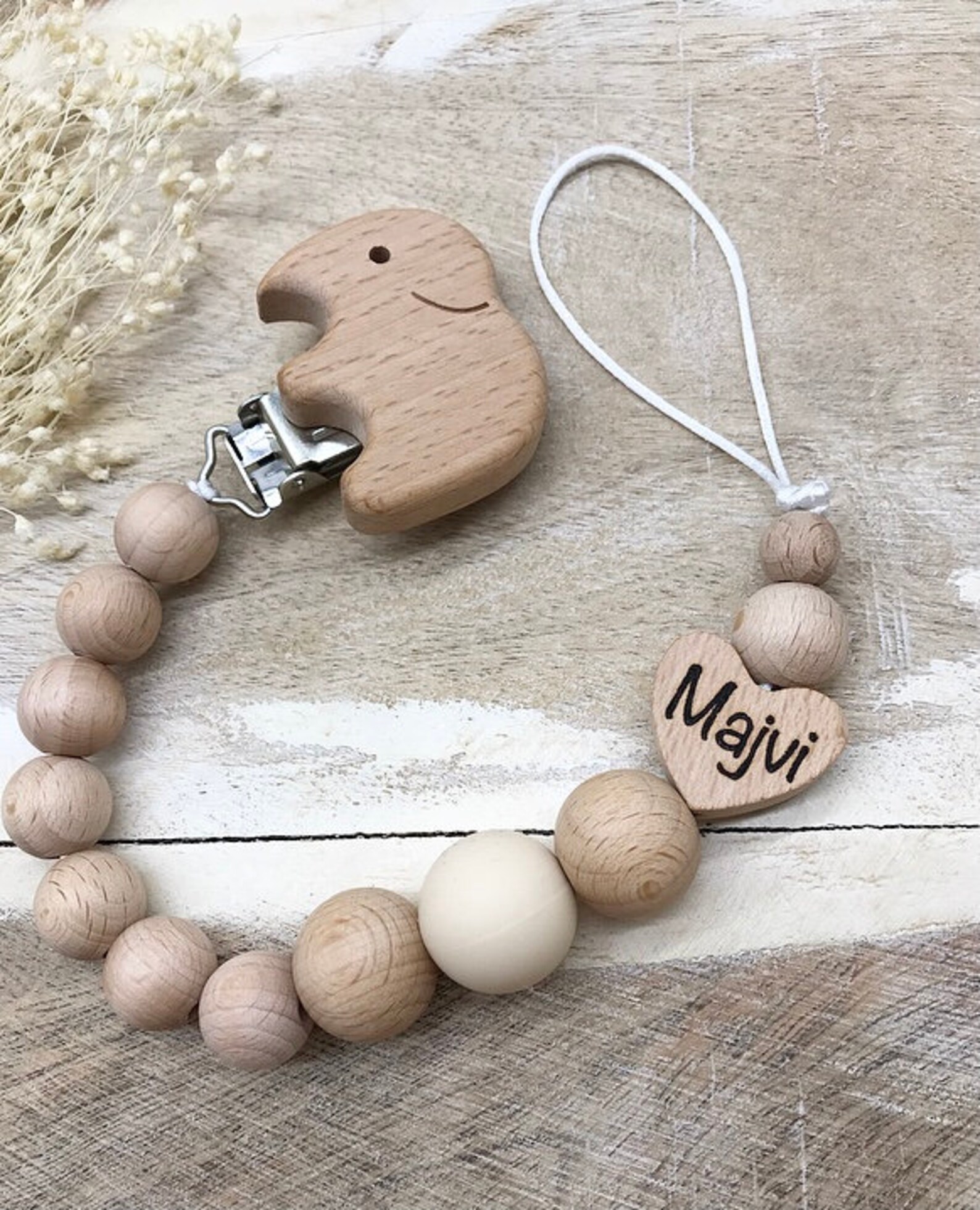 Pacifier chain engraved name Etsy