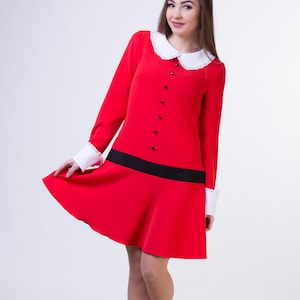 Veruca Salt dress red. Halloween outfit. Girl birthday party costumel measurements image 1