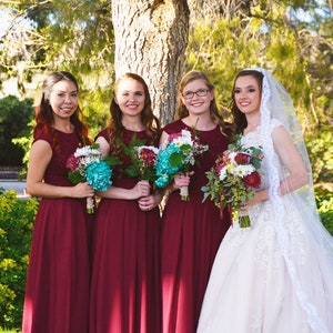 Etsy burgundy bridesmaid dress 2025