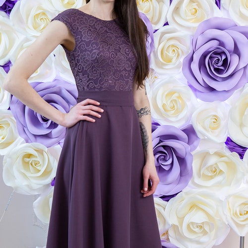 Short Purple Lace Dress. Bridesmaid ...