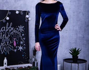 blue velvet dress amazon Long Sleeve Cocktail Dresses EXCHIC Women's Elegant Velvet Long Sleeve Maxi Dress Evening Hand Wash Cold gender:Women 16arlington Nolo Black Embellished Jacket Size:Custom