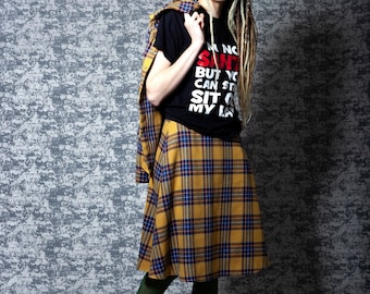 Yellow Plaid Costume Piece Plaid Set Tartan Shirt