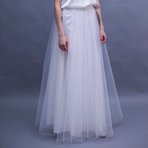 White tulle skirt. Long wedding tulle skirt. Luxury bridal outfit - any length and size
