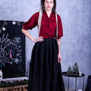 Taffeta skirt long and silk top set - 25+ colors of silk. Custom sizes available