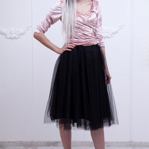Black tulle skirt. Soft luxury tulle bridesmaid skirt - any length, over 140 colors