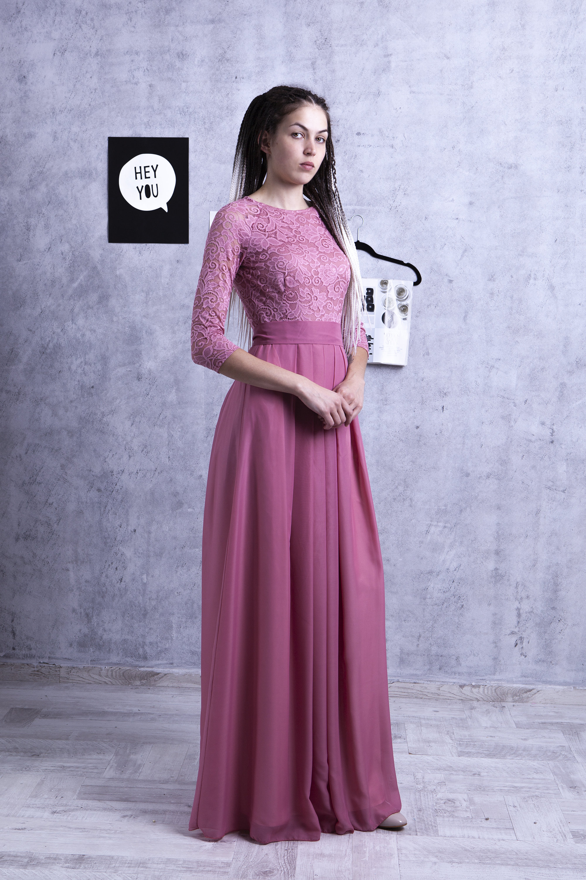 Dusty Cedar Bridesmaid Dress. Floor Length Pink Formal Dress. | Etsy