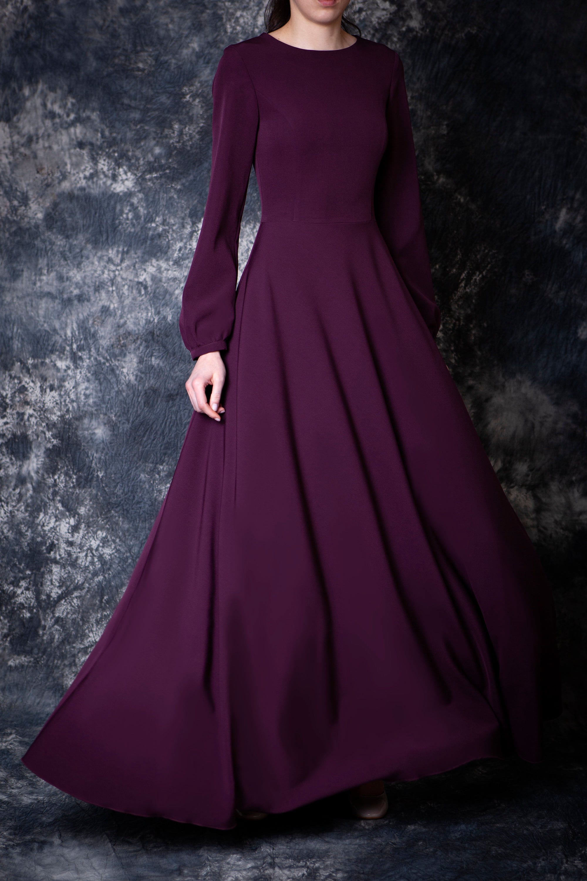 Red Wine Bridesmaid Dress With Pockets. Long Wine Modest Dress Etsy