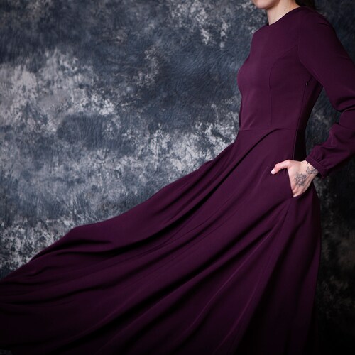dusty blue maternity bridesmaid dresses Convertible Boho Chiffon Long Dress line bridesmaid dress has Long Asymmetrical Neckline Beaded past Style:EP00861BK