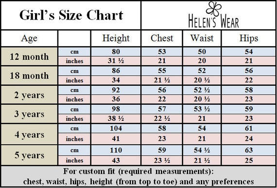 Chic Me Size Chart